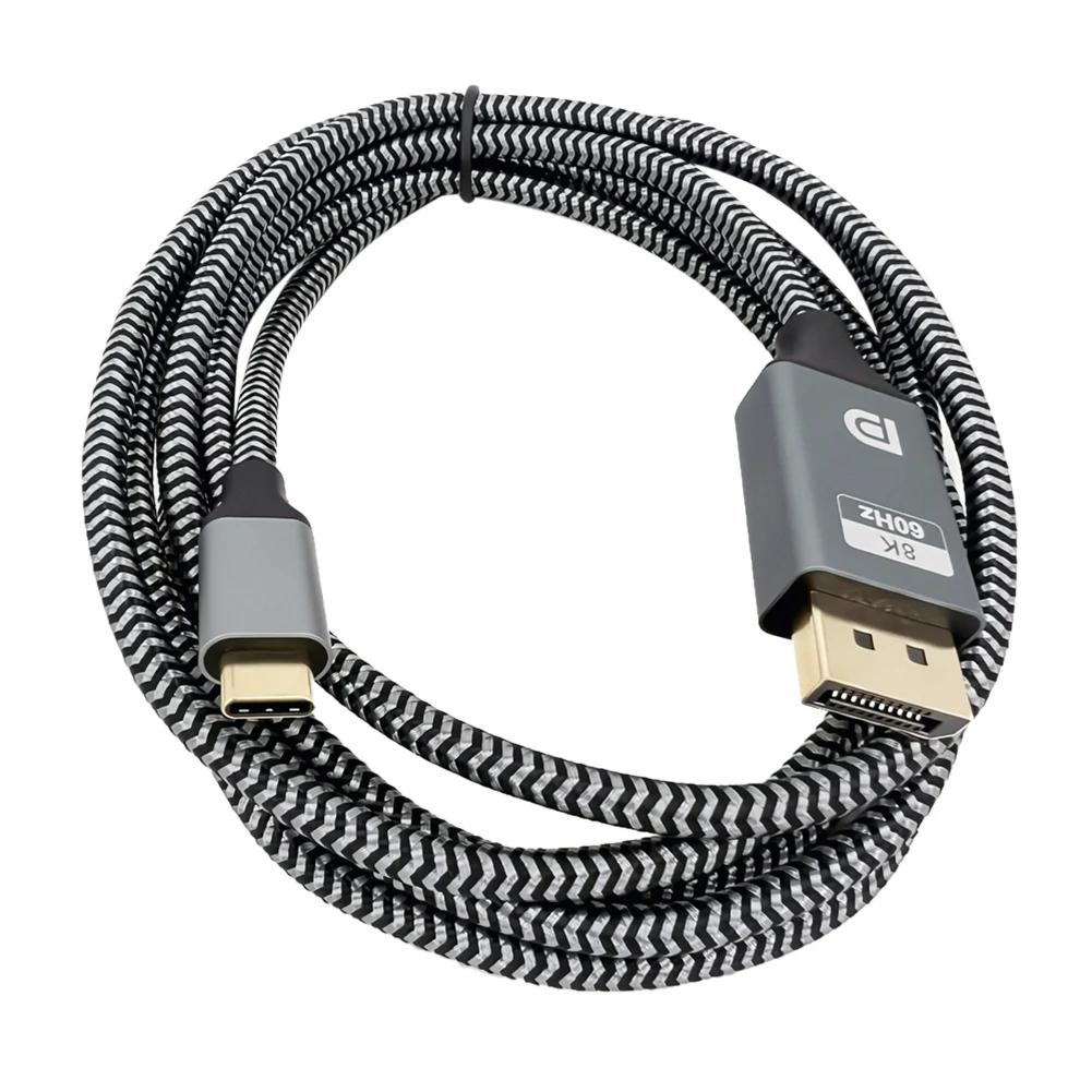 1.8M USB C ÷ Ʈ 1.4 ̺, 32.4Gbps 8K @ 60Hz, 4K @ 144Hz Alt   , Ʈ 4/3 ƺϰ ȣȯ